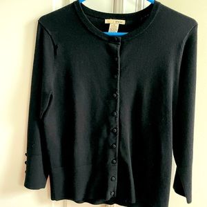 Black button detail cardigan womens sweater